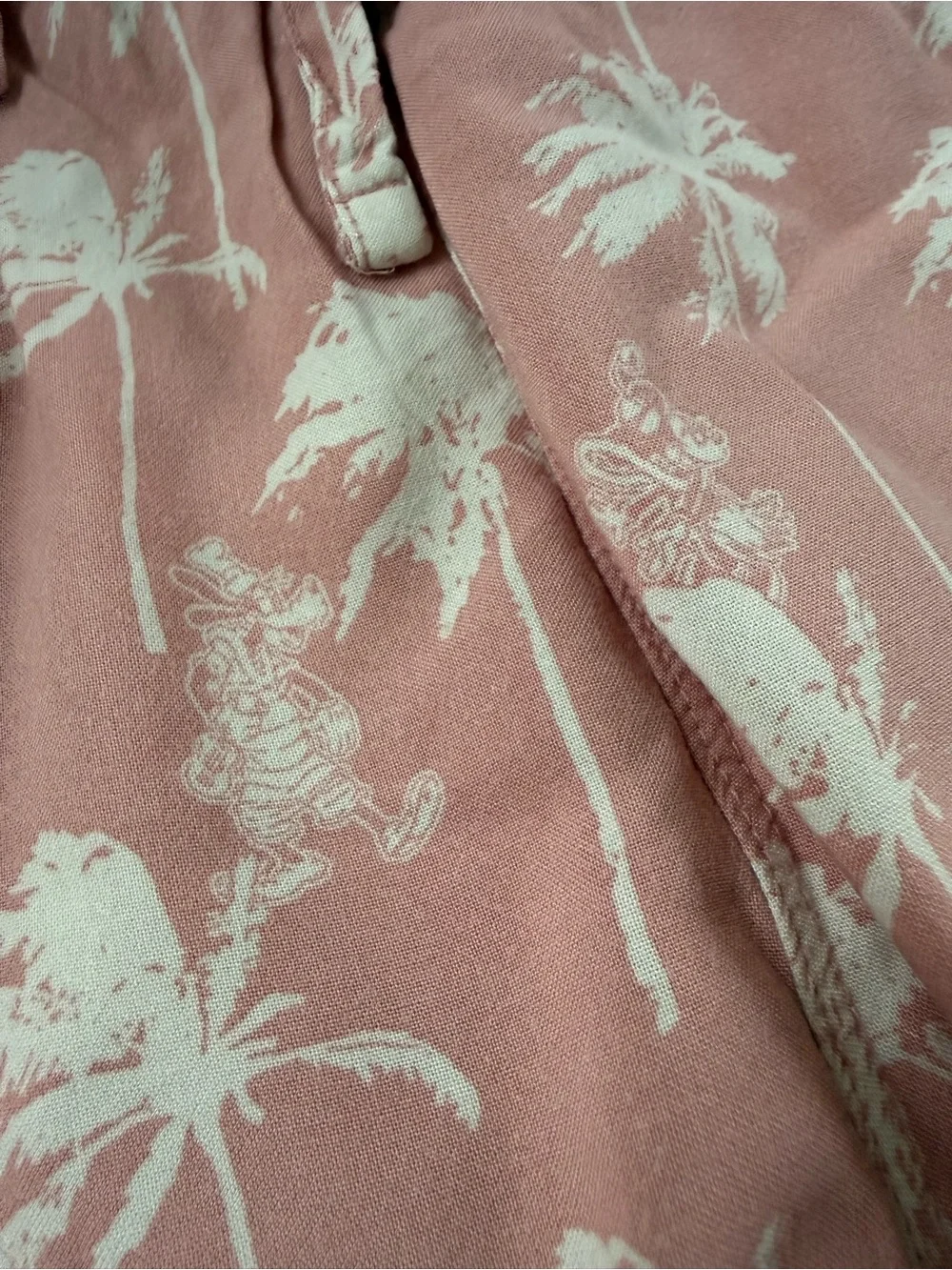 Uniqlo x Disney Pink Palm-Print Drawstring Lounge/PJ Shorts - Picture 2 of 5
